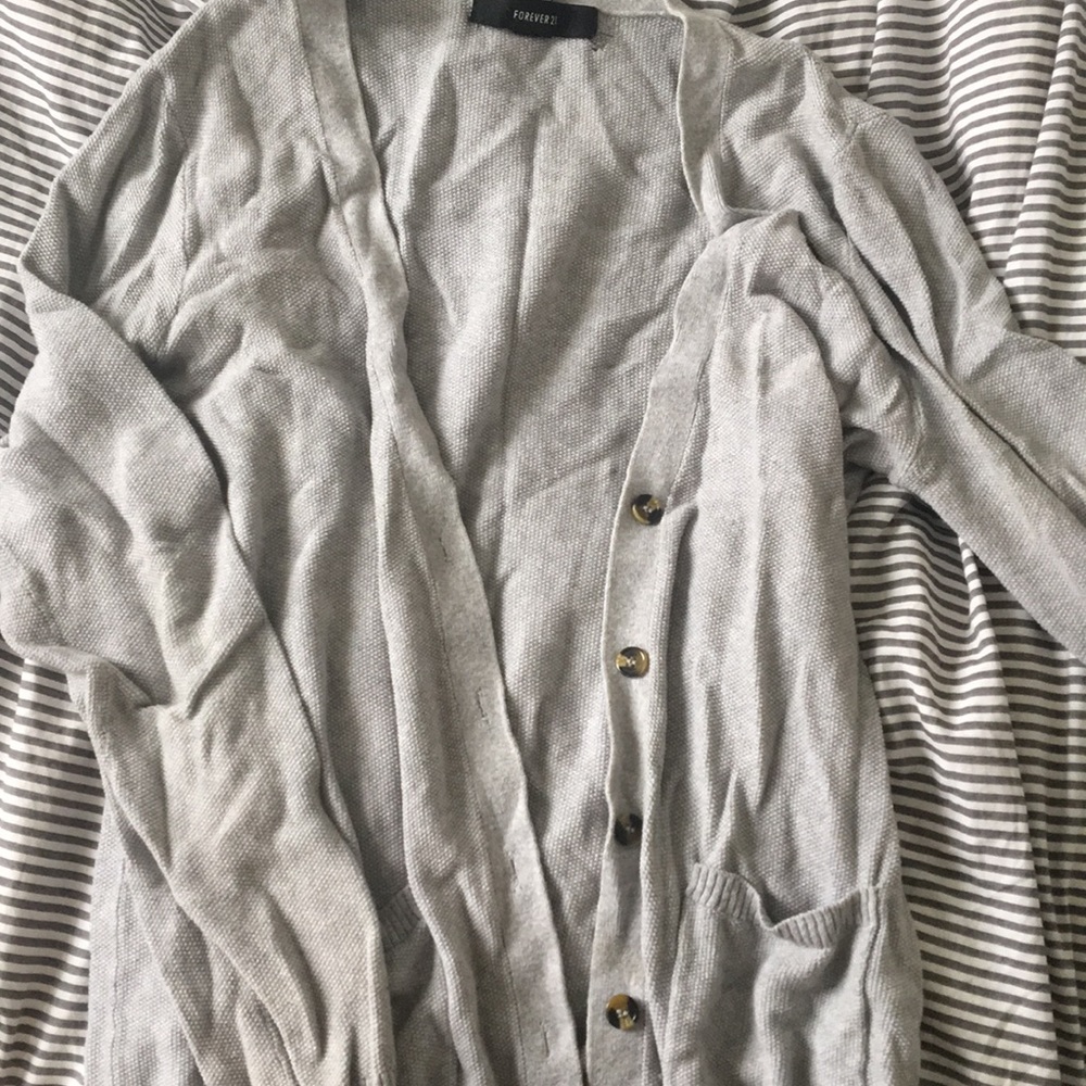 Gray cardigan